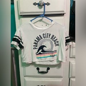 Kiwi & Punch White Panama City Beach Crop Top